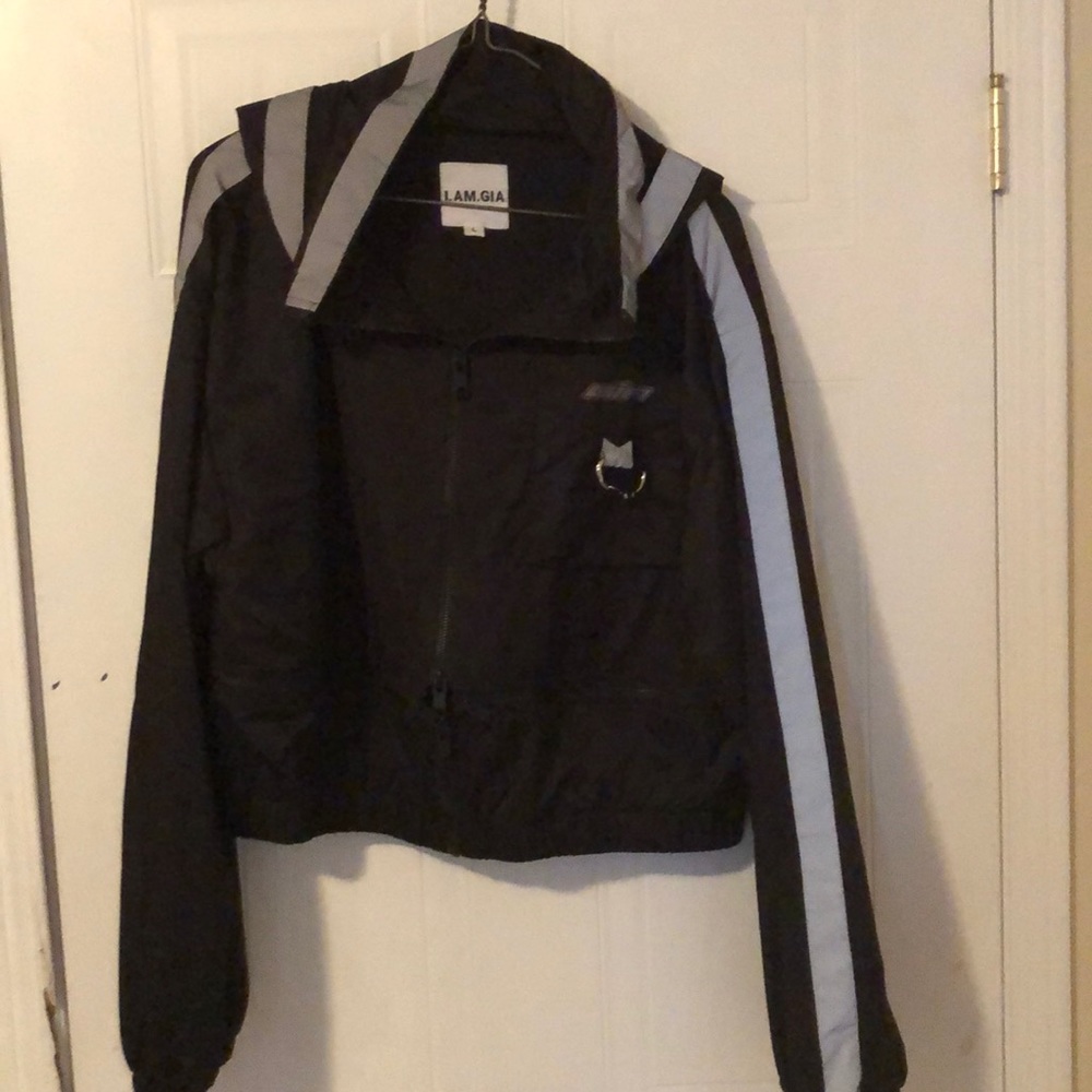 i.am.gia halo bomber jacket in black reflective